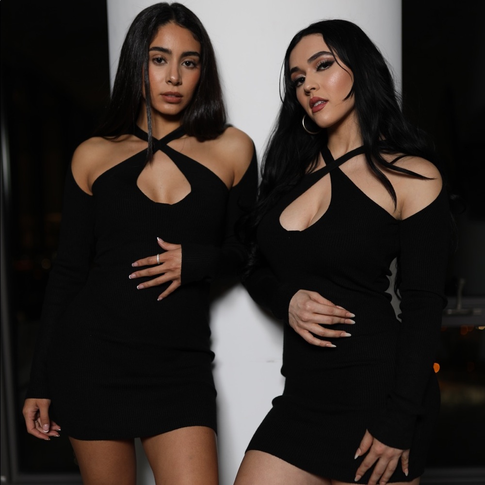 Sexy Long Sleeve Crossover Dress